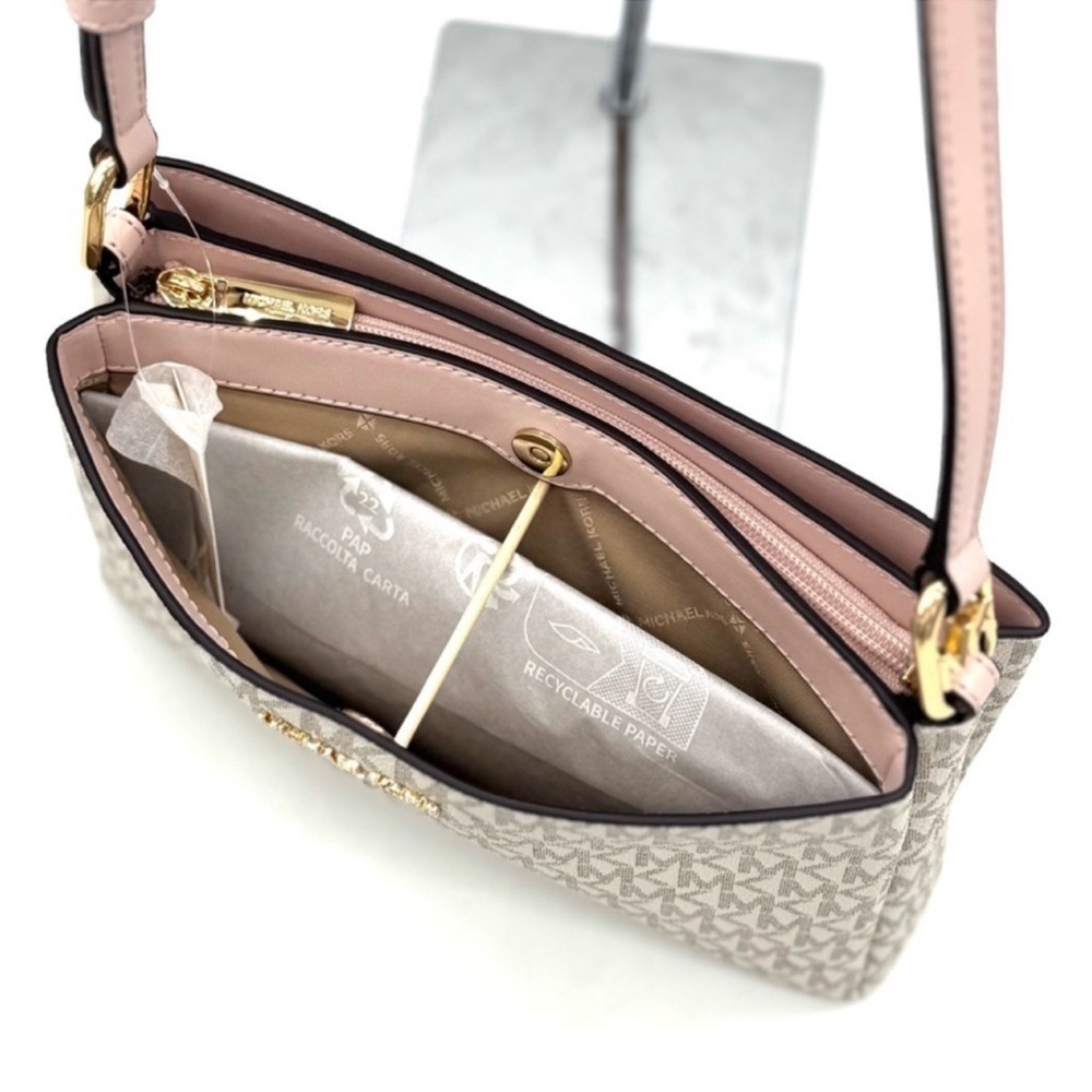 Michael Kors Trisha Triple Compartment Crossbody Bag & Bifold Zip Chain Wallet - Picture 7 of 13